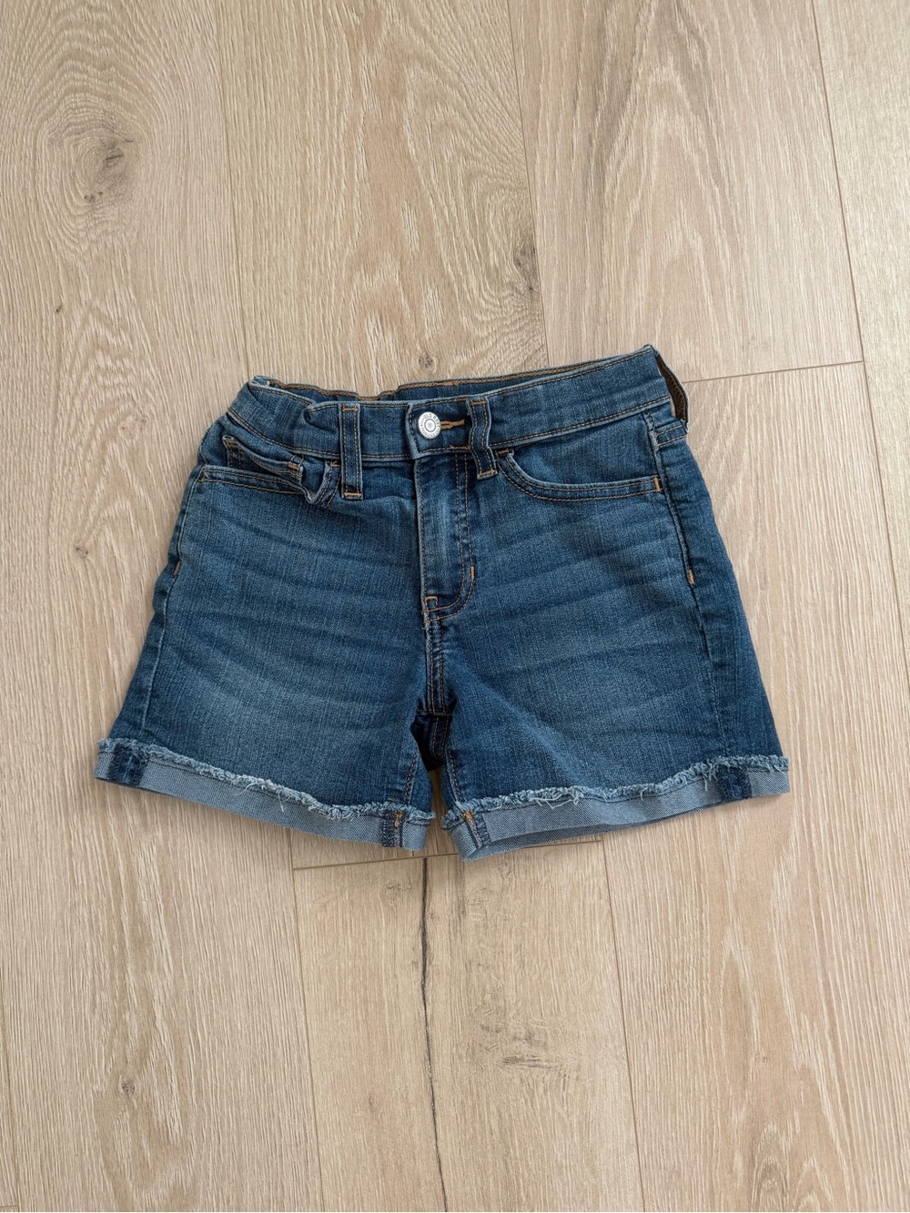 Old Navy Dark Blue Denim Frayed Hem Kids Shorts